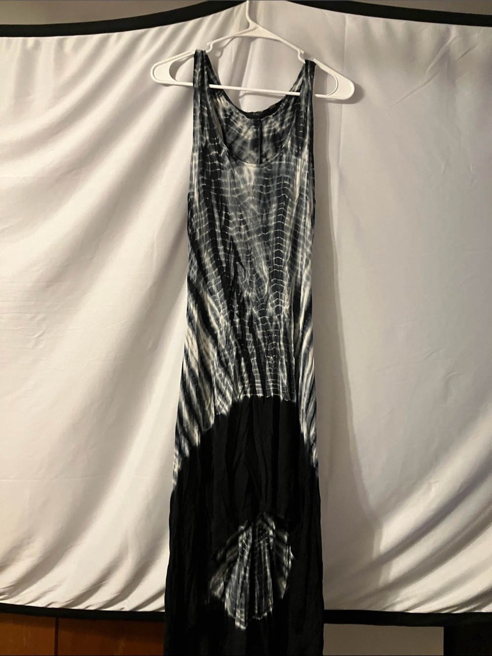 Dex Black and White Tie-Dye Maxi Dress